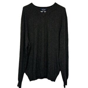 Vintage Allen Solly Charcoal Gray V-Neck 100% Cashmere Pullover Sweater Size XL